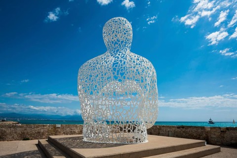 Sculpture made of letters, Le Nomade, artist Jaume Plensa, Antibes, Provence Alpes Côte d'Azur,