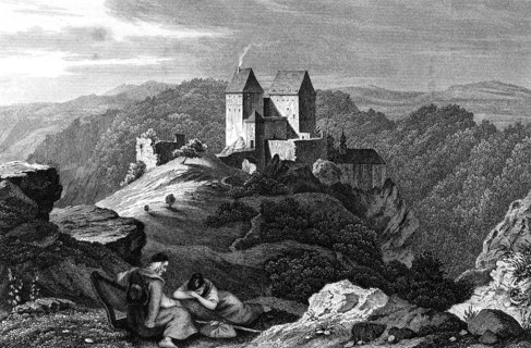 Rabeneck Castle, high medieval aristocratic castle, around 1800, Franconian Switzerland, Bayreuth