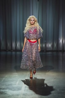 Daniela (winner GNTM2025) as a model for Kilian Kerner during the Berlin Fashion Week 2025 on 02.07