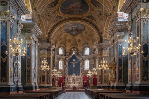 Interior of Bressanone Cathedral, Cathedral Square, Bressanone, South Tyrol, Italy