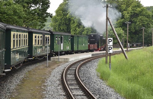 The Raging Roland, narrow-gauge railway, on Rügen, Mecklenburg-Vorpommern, Germany