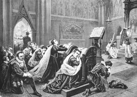 Mary Stuart at her first mass after her return to Scotland, Mary Stuart (8 December 1542 to 18