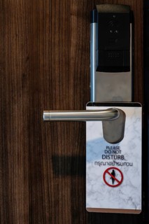 Please do not disturb the hotel room door