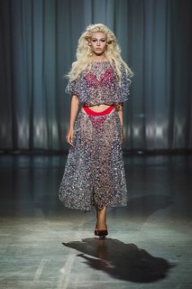 Daniela (winner GNTM2025) as a model for Kilian Kerner during the Berlin Fashion Week 2025 on 02.07