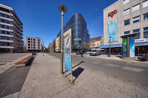 Retail park Maximum, modern architecture, glass facade, square, general architecture, lantern,