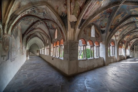 Cathedral cloister around 1370, the frescoes were painted from around 1390, Bressanone Cathedral,