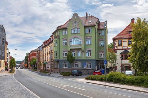 Homburger Platz in Ilmenau, Thuringia, Germany