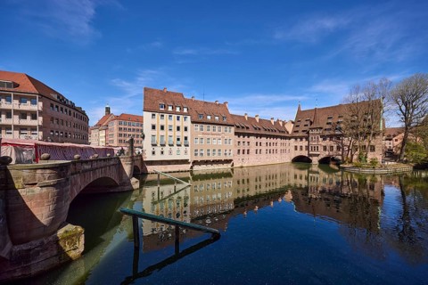 River Pegnitz, Heilig-Geist-Spital, Spital-Apotheke, museum bridge, historic hospital, pharmacy,