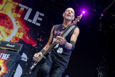 Ali McMordie, bassist, Stiff Little Fingers, punk rock band, Northern Ireland, open air at the