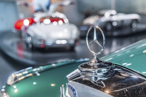 Mercedes-Benz 300 S Cabriolet A from 1954. The Mercedes-Benz Museum in Stuttgart presents a journey