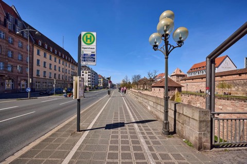 Bus stop opera house, public transport, footpath and cycle path, lantern, general architecture,