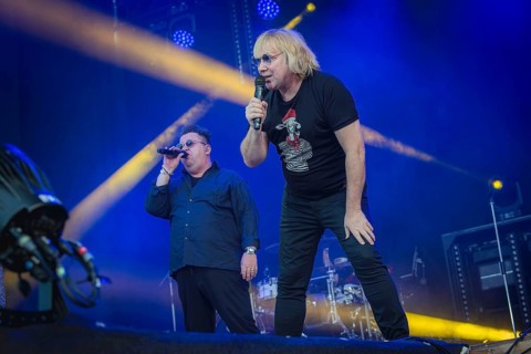 Sebastian Krumbiegel and Tobias Künzel, singer of the band Die Prinzen at the Berliner Rundfunk 91