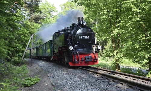 The Raging Roland, narrow-gauge railway, on Rügen, Mecklenburg-Vorpommern, Germany