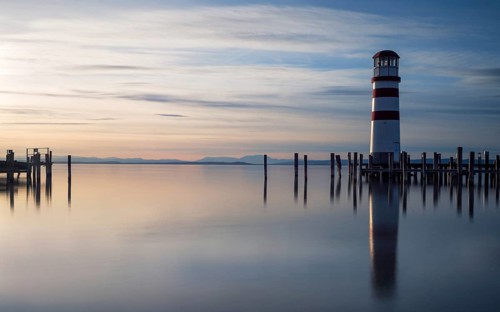 Lighthouse on lake neusiedlersee in Podersdorf