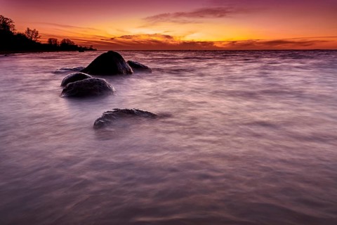Rocky baltic seascape in the evening