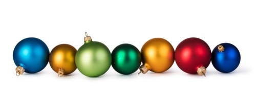 christmas balls isolated on white background