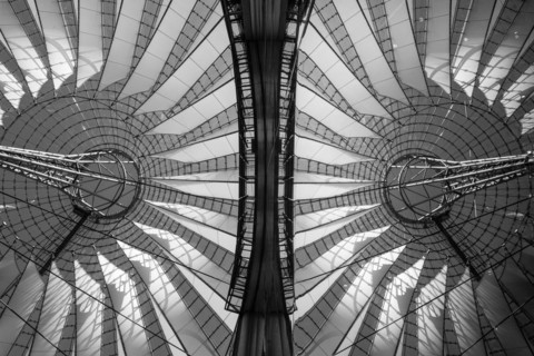 Roof of the Sony Center. Sony Centre is an eye-catching monolith of glass and steel featuring an