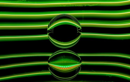 Light painting with a glass sphere