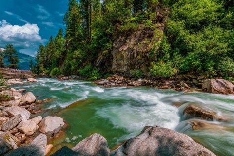 The river Krimmler Ache in the Hohe Tauern National Park in Austria. The Krimmler Ache forms the