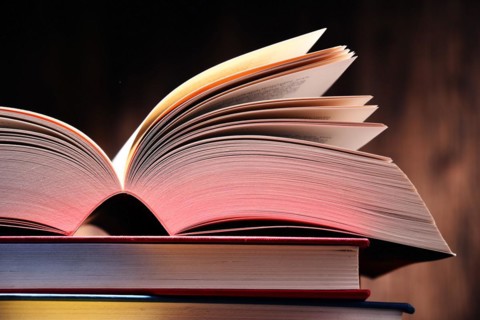 Composition with books on the table