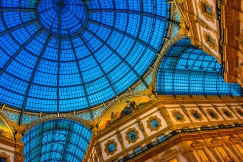 MILAN, ITALY - SEP 14, 2018: Interior of historic Galleria Vittorio Emanuele II owned by comune of