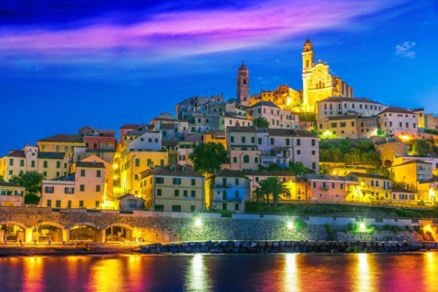 The village of Cervo on the Italian Riviera in the province of Imperia, Liguria, Italy