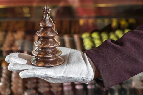 Chocolate christmas tree in a shop