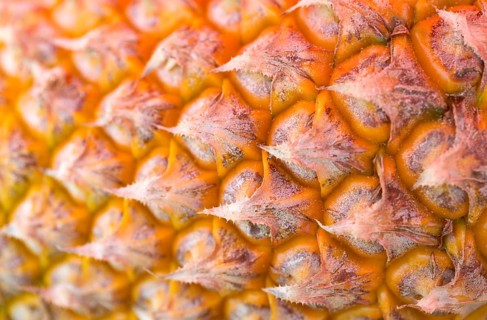 Detail rape pineapple close-up, for backgrounds or textures. shallow depth of field