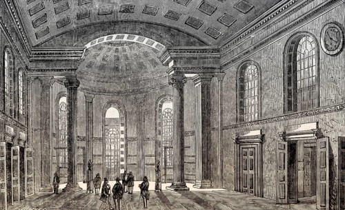 Interior view of the American Stock Exchange, New York City, 1857