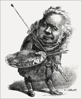 Honoré-Victorin Daumier, French caricaturist, caricature by Étienne Carjat