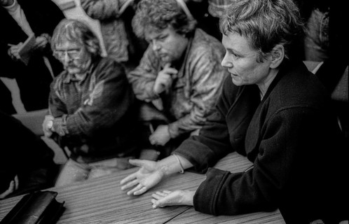 Germany, Berlin, 2 January 1992, (from left to right) Gerd Poppe, Lutz Rathenow, Bärbel Bohley,