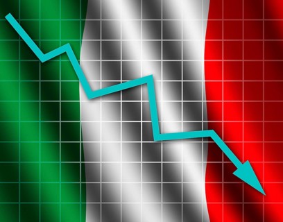 The Italian flag and arrow graph going down