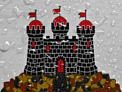 Flag of Edinburgh with rain drops