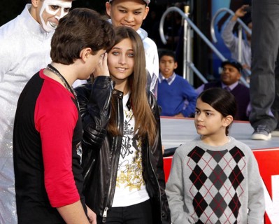 Prince Michael, Blanket and Paris Jackson at the Michael Jackson Hand And Footprint Ceremony held