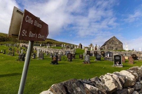 St Barr's Church, church and cemetery, Barra, Outer Hebrides, Scotland, Great Britain