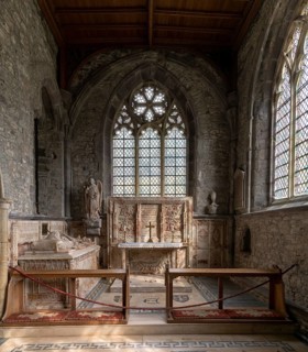 St Davids, United Kingdom, 28 August, 2022: view of one of the historic side chapels inside the St