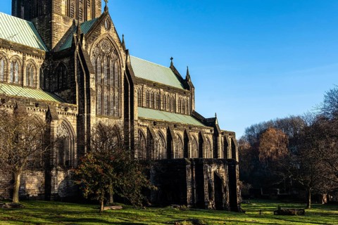 Exterior View of Glasgow Cathedral. Scotland, UK. Glasgow Cathedral is the oldest cathedral on
