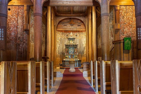 Altar, Heddal Stave Church, Heddal, Telemark, Norway