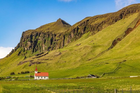 Church near Reynisfjara, south coast, Iceland