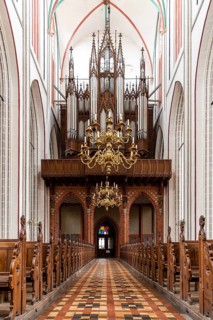Schwerin, Germany, August 2, 2019: Interior view of Cathedral. It is an Evangelical Lutheran