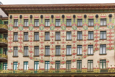Building in Art Nouveau style constructed by the architect Otto Wagner, Vienna, Austria