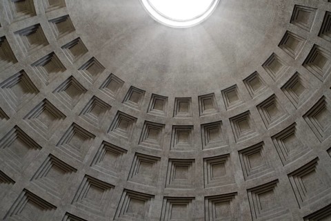 Inside the Pantheon, Rome, Italy. Ancient wonder