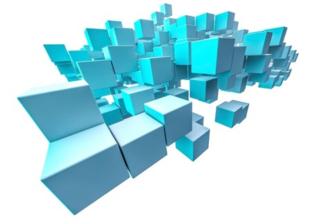 An image of some nice blue shaded cubes