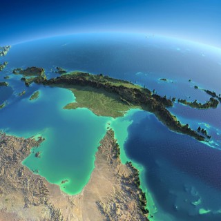 Highly detailed planet Earth in the morning. Exaggerated precise relief lit morning sun. Detailed