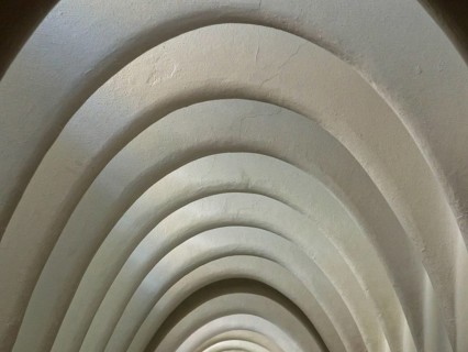 Arched loft in Antoni Gaudi's Casa Batllo, Barcelona, Catalonia, Spain