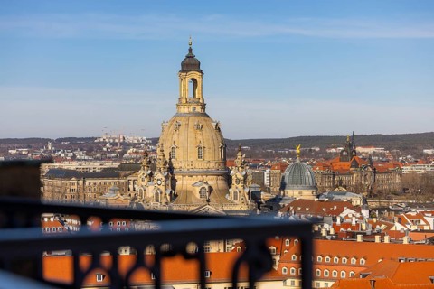 View of the Church of Our Lady at Neumarkt, Dresden, Saxony, Germany