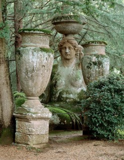 Bomarzo, Sacro Bosco/ (Parco di Mostri) Vase field with Demeter figure