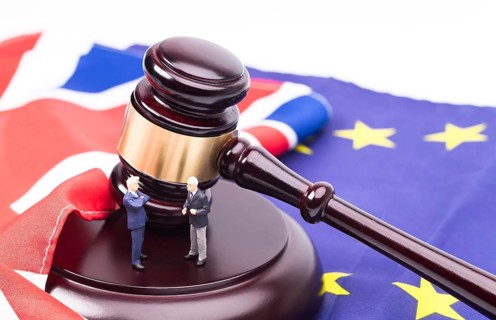 Concept photography of the exit negotiations between the United Kingdom and the EU