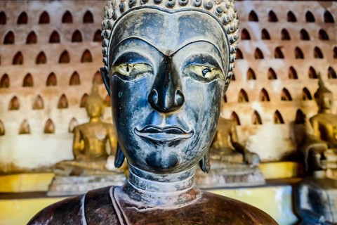 Statue of buddha in thailand, digital photo picture as a background, taken in Sisaket temple laos,