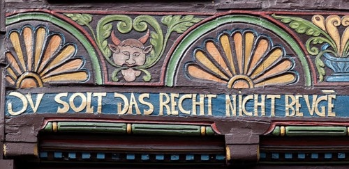 Half-timbered house, Weser Renaissance style, Hoexter, Weser Uplands, North Rhine-Westphalia,